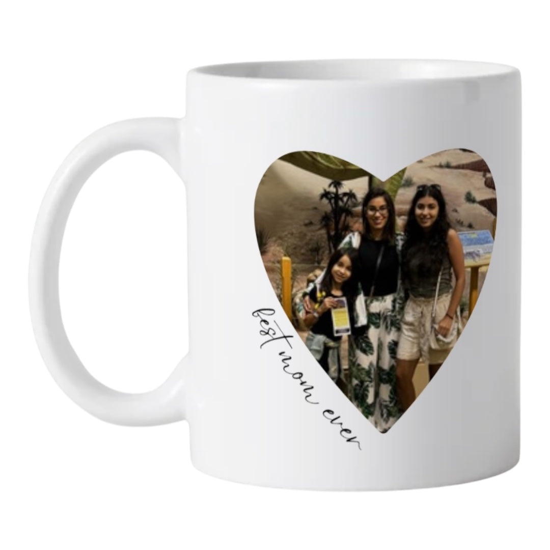 Best Mom Ever Heart Photo Ceramic Coffee Mug