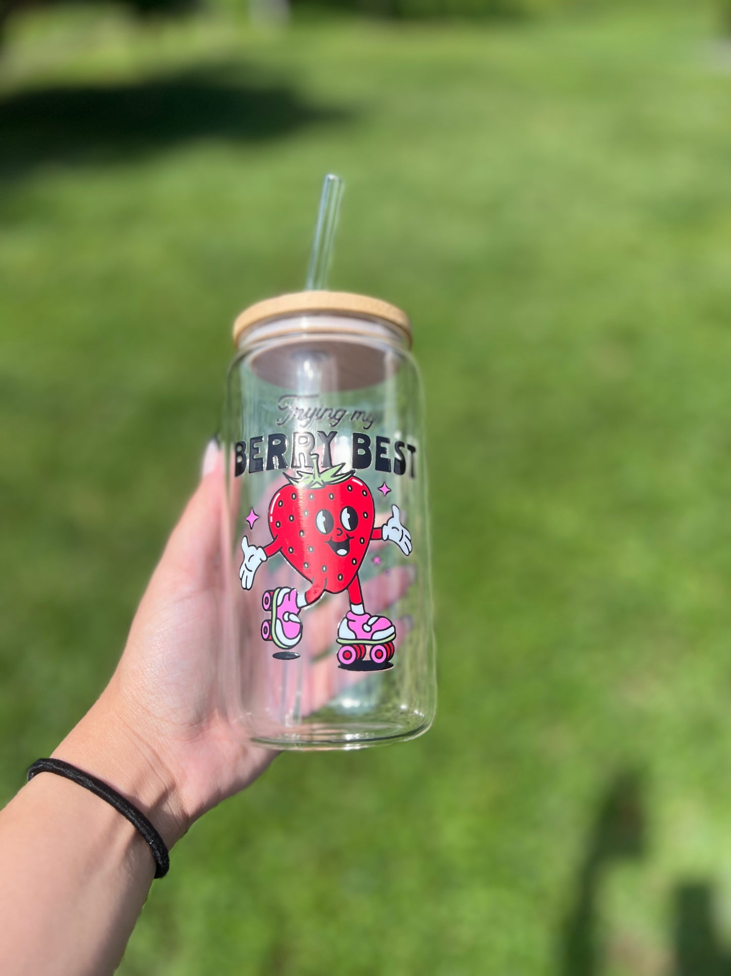 Trying My Berry Best Glass 16oz Libby Cup