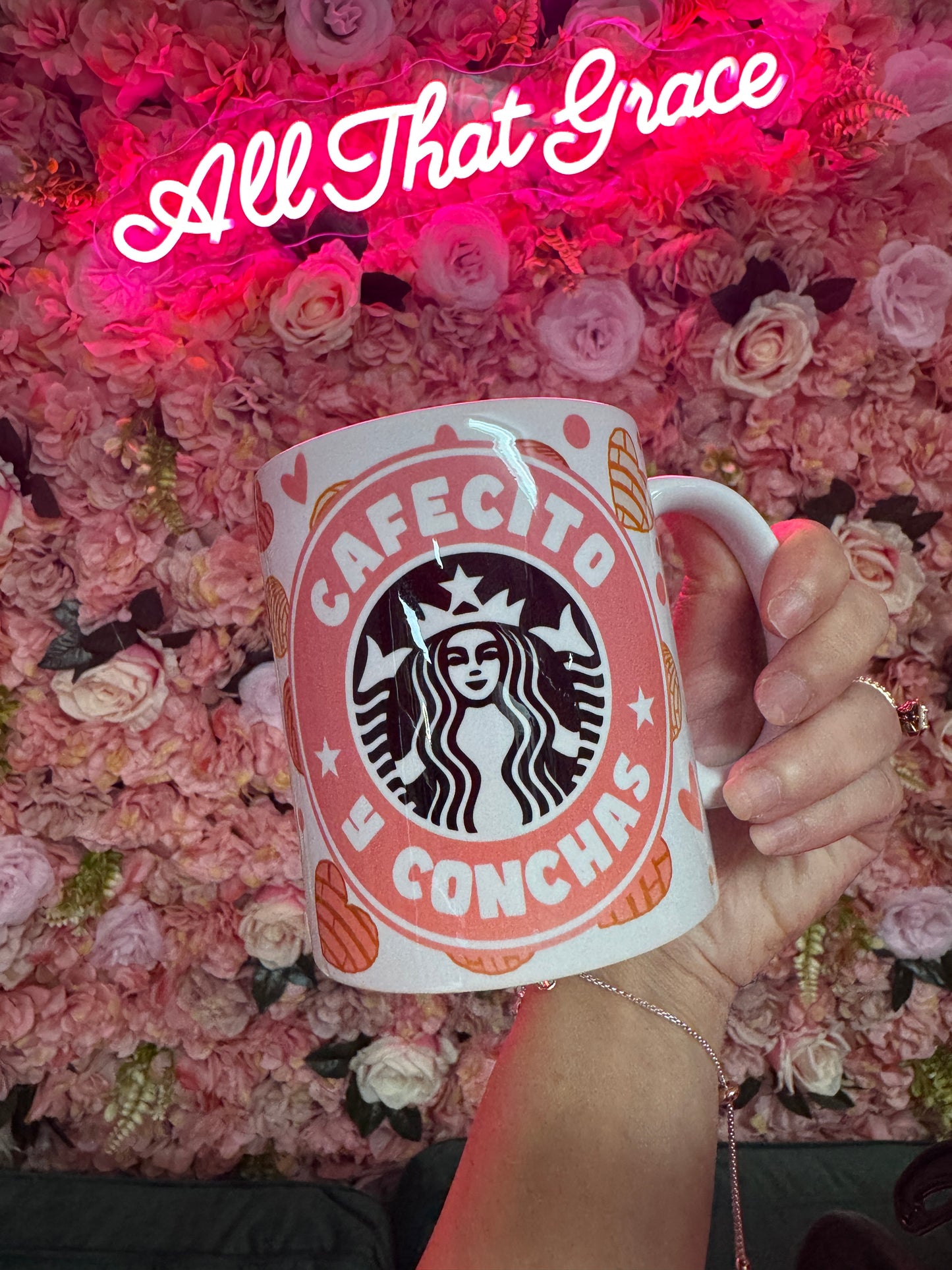 Cafecito Y Conchas Coffee Heart Mug