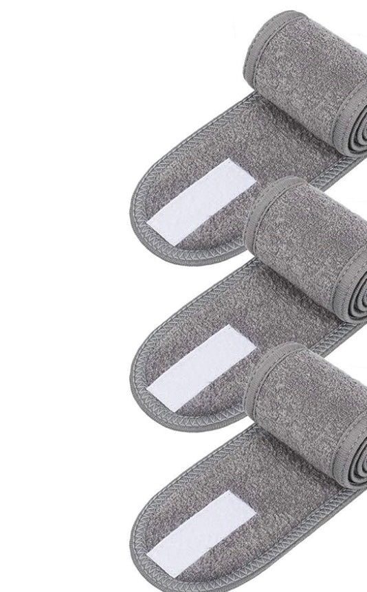 Embroidered Spa Headbands Velcro Placement Pack of 4