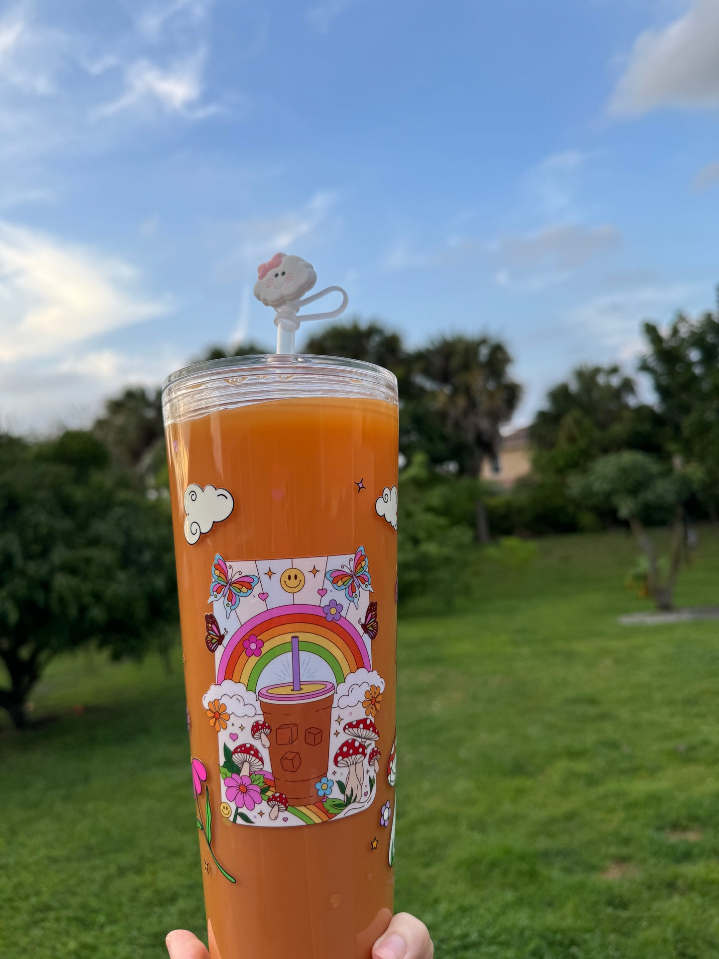 Retro Coffee 24oz 24OZ GLITTER Snow GLOBE ACRYLIC TUMBLER