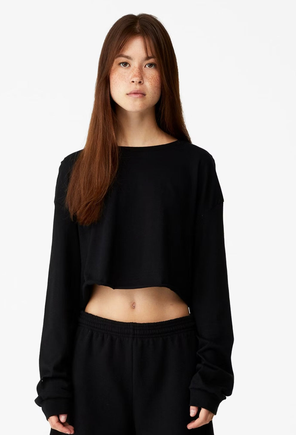 Grace Vintage Checked Long Sleeved Tee in Black