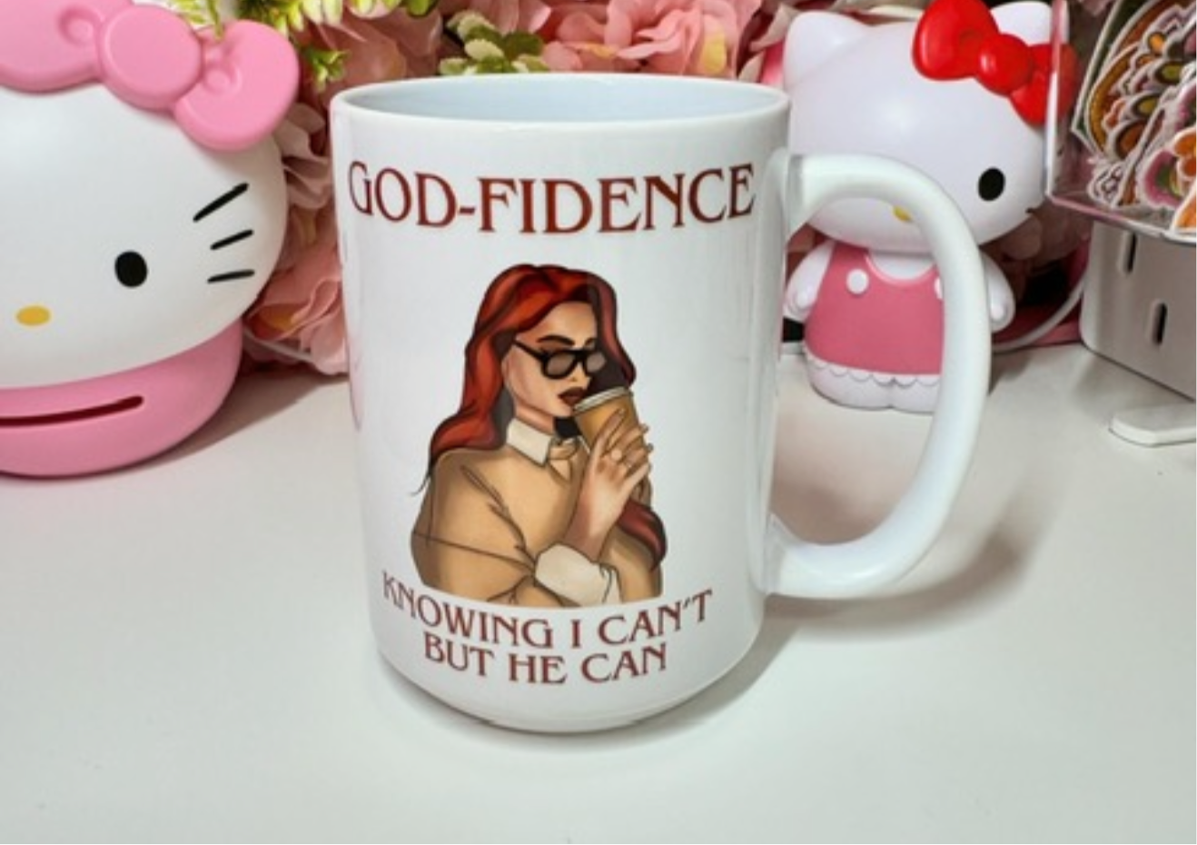 God-Fidence Knowing I Can't But He Can Ceramic Coffee Mug