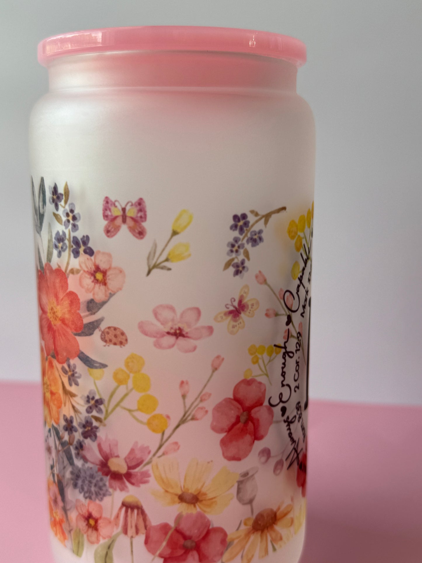 I Am Bible Verses Frosted Libby Glass 16oz
