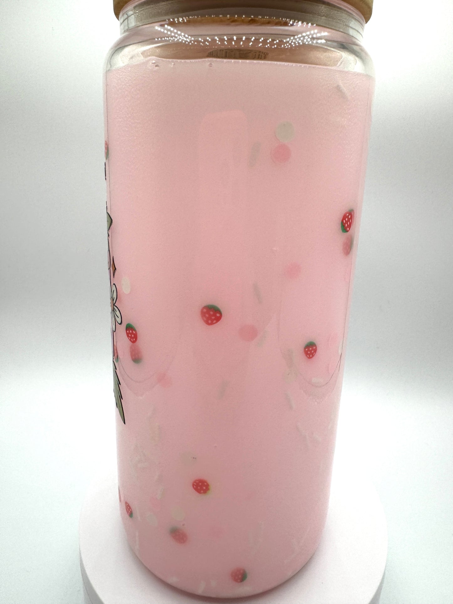 I Love You Berry Much Strawberry and Strawberry Milk Snow Globe Tumbler 16oz