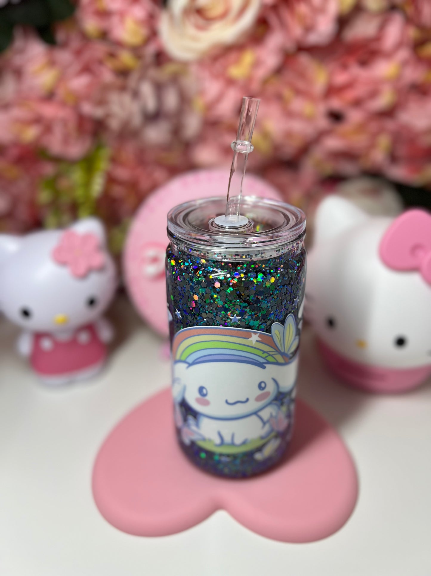 Cinna Blue Glitter Acrylic Cup