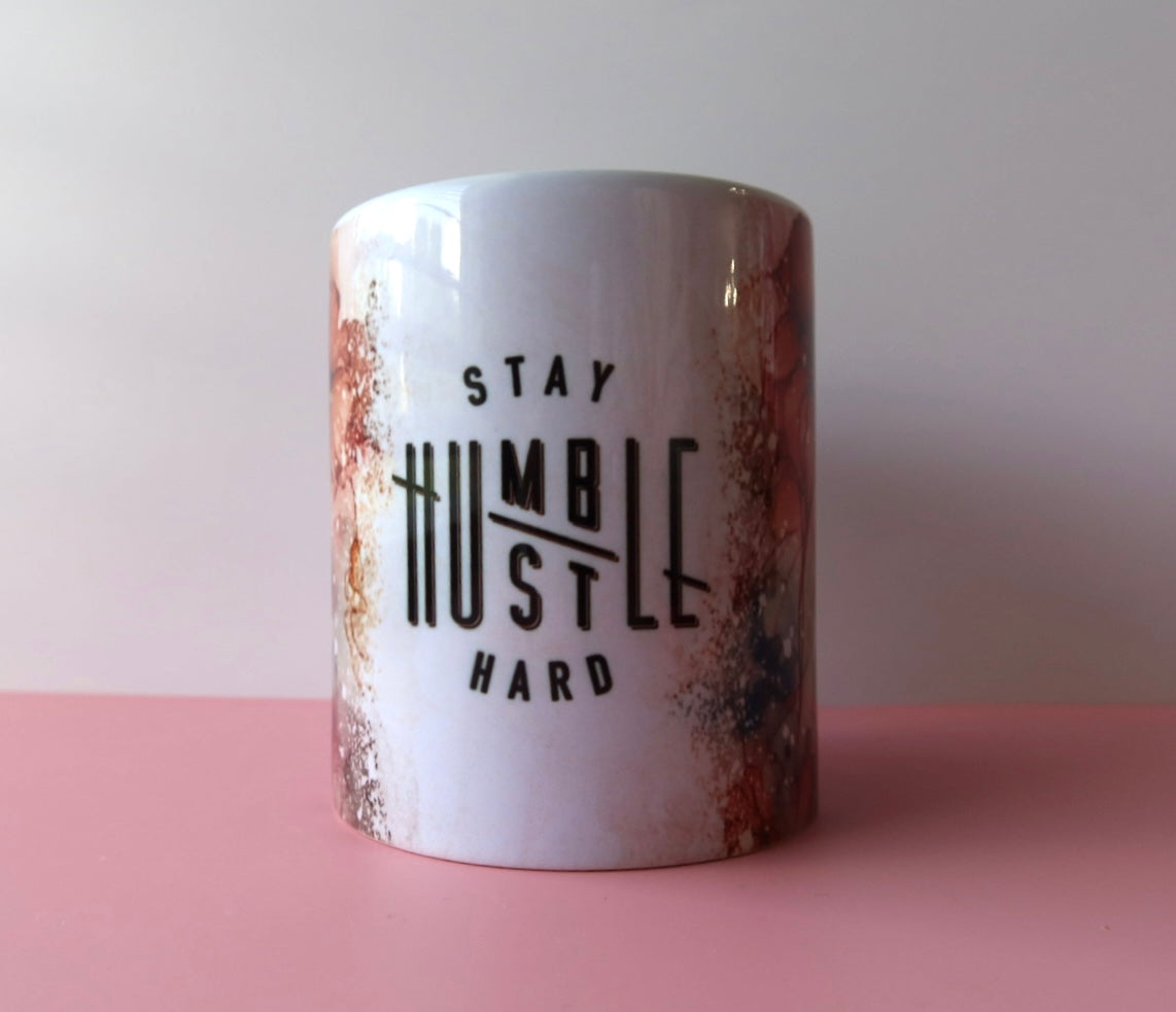Stay Humble Hustle Hard Vibrant Watercolor Mug