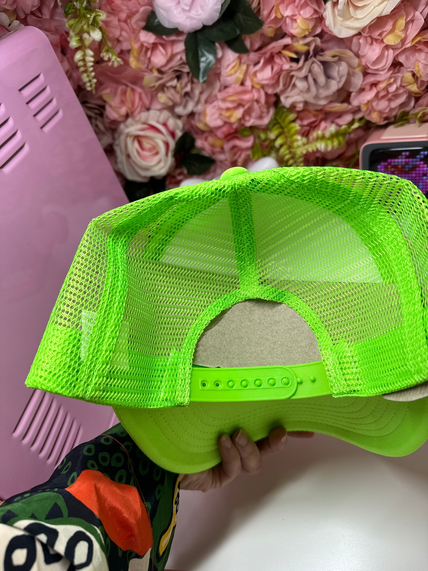 Love Like Jesus Trucker Hat In Neon Yellow and White