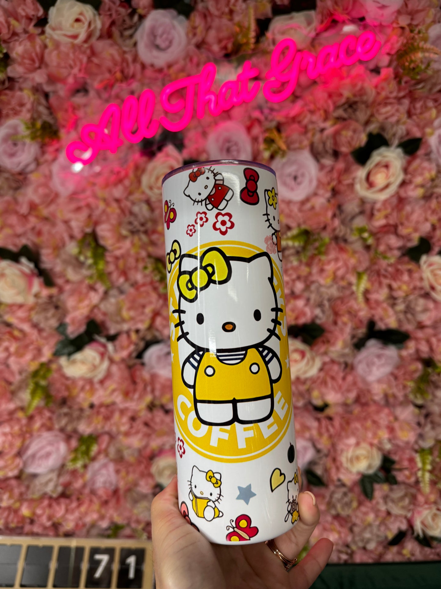 Hello Kitty Starbucks Stainless Steel 20oz Tumbler Cup Skinny in Yellow