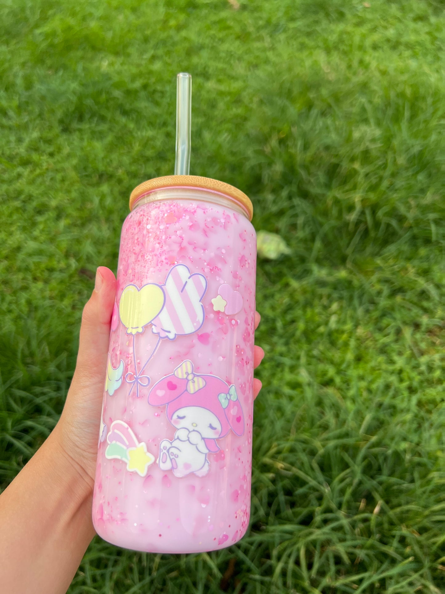 Melody Pink Kawaii Snow-globe Libby Glass Cup