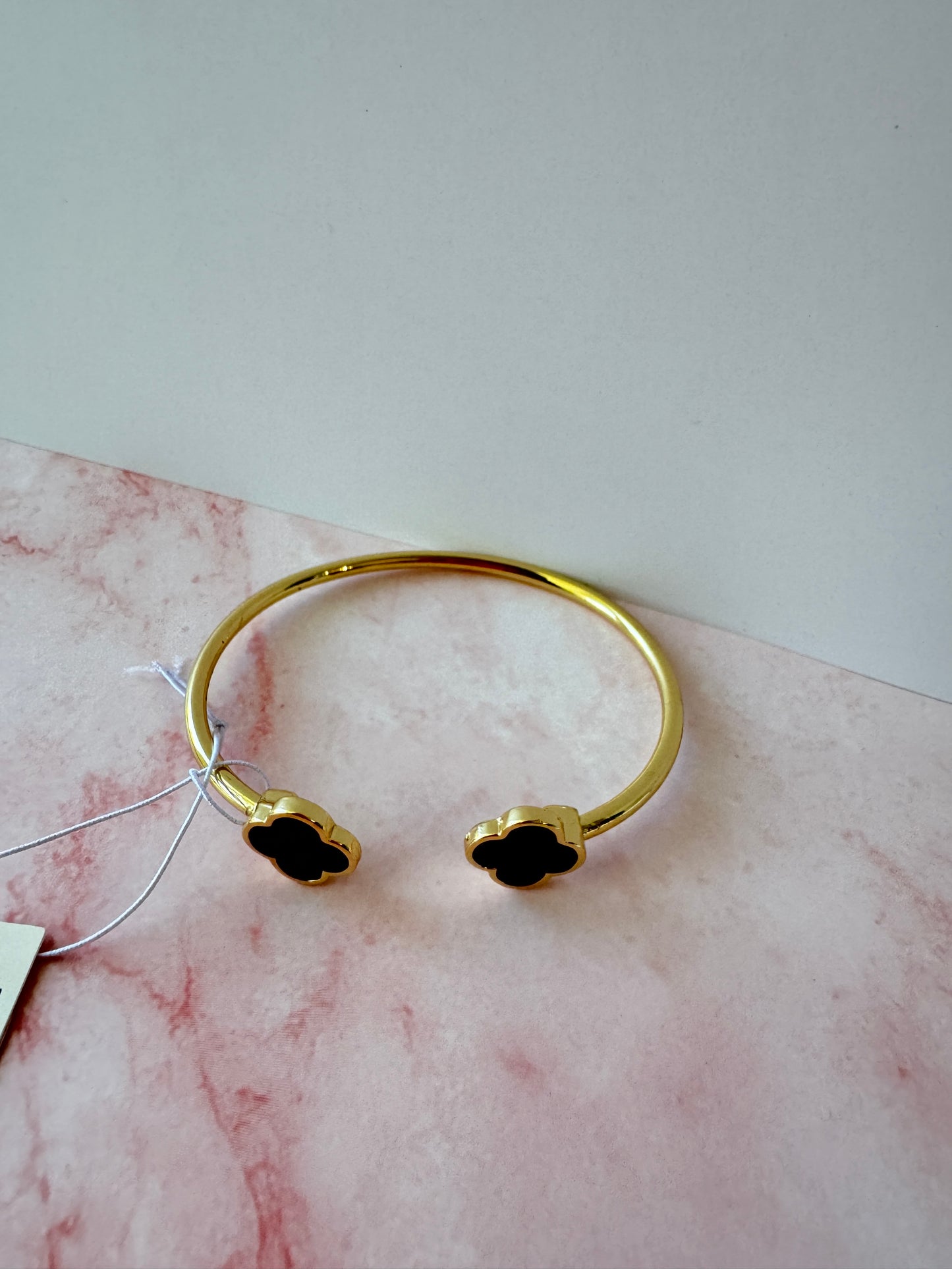 Clover Bangle in Black and Gold