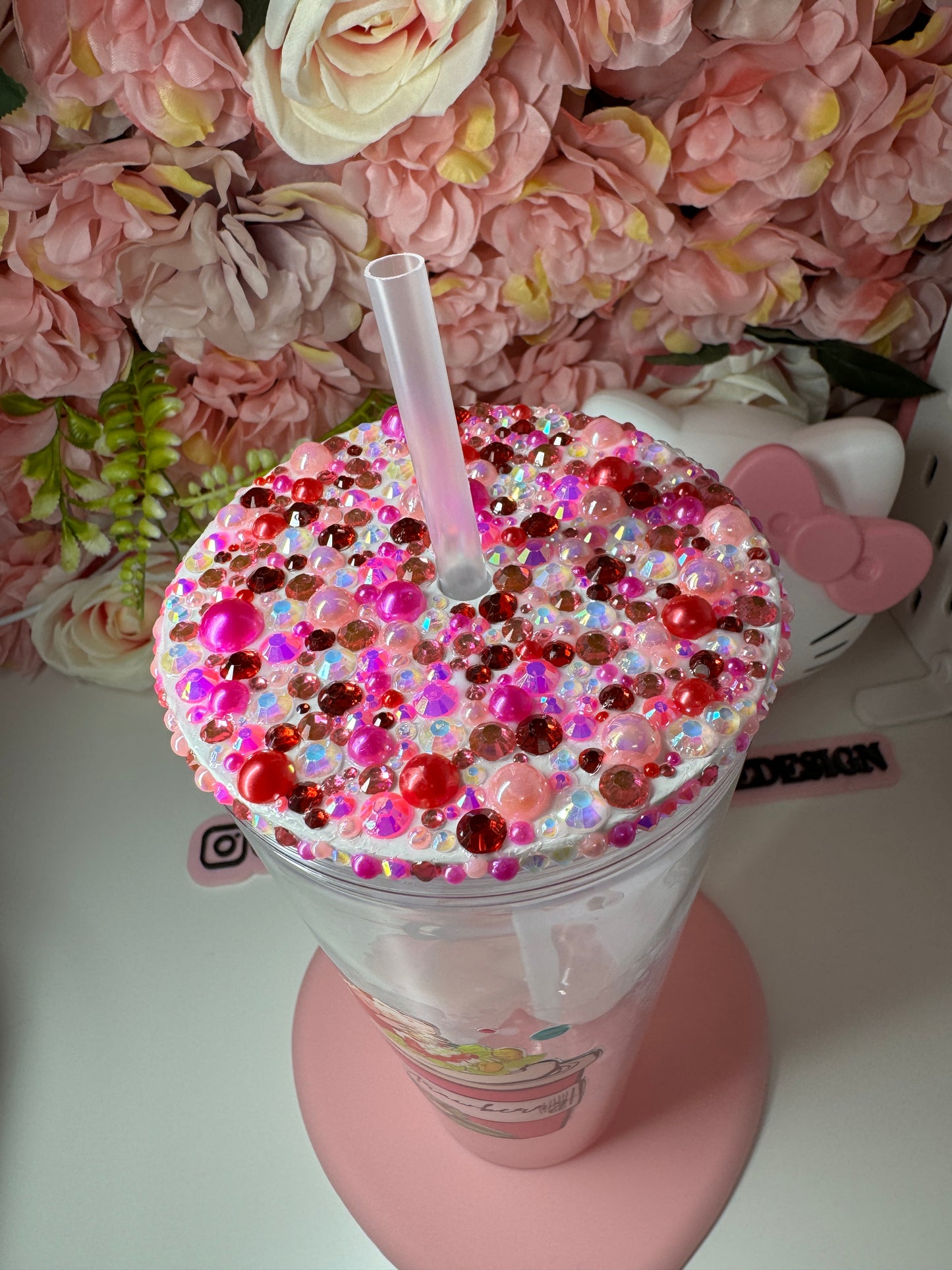 Strawberry Lava Lamp Acrylic Tumbler 24oz
