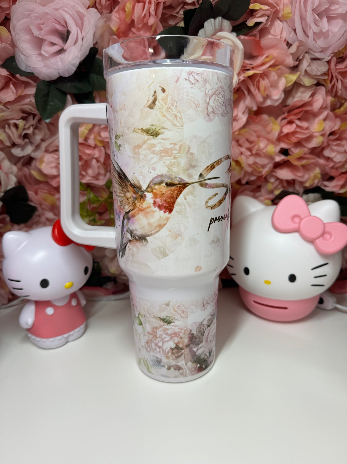 She is Strong Proverbs 31:25 Bible Verse Huming Bird 40oz Tumbler