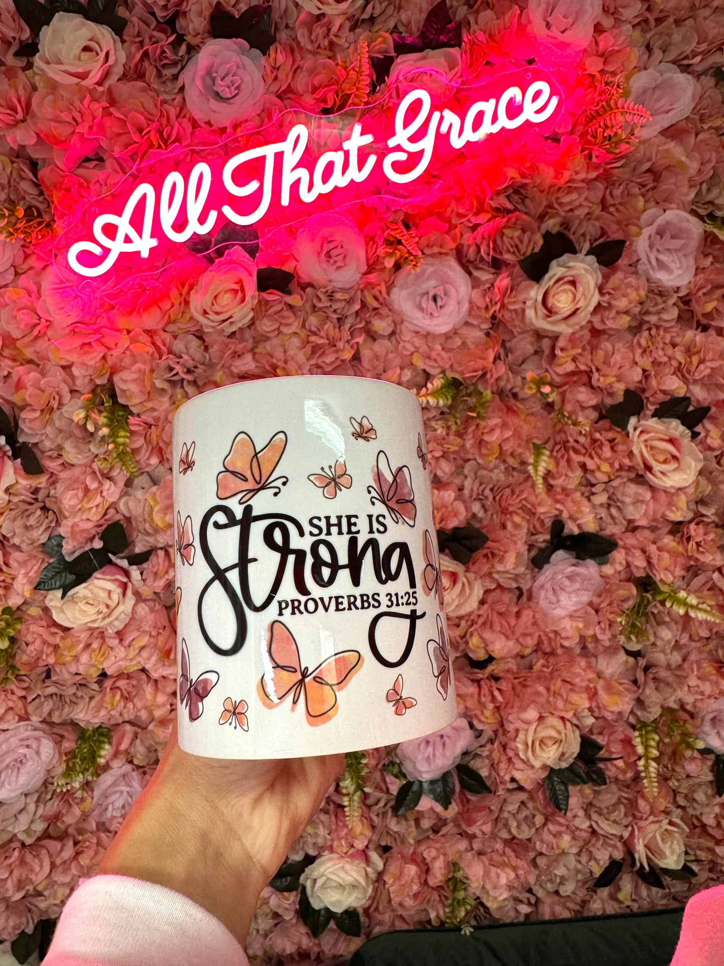 She is Strong Proverbs 31:25 Bible Verse 11oz Coffee Mug