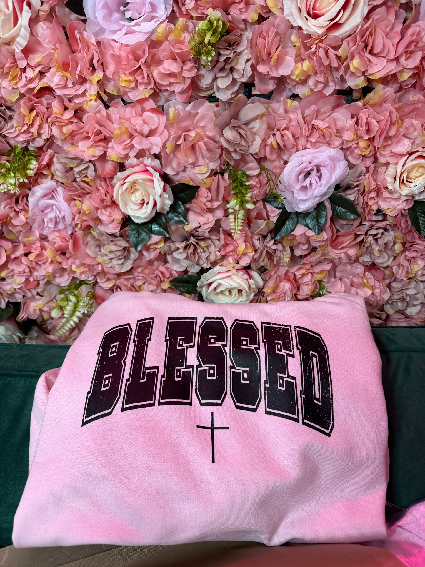 Blessed Hoodie In Light Pink Unisex Size