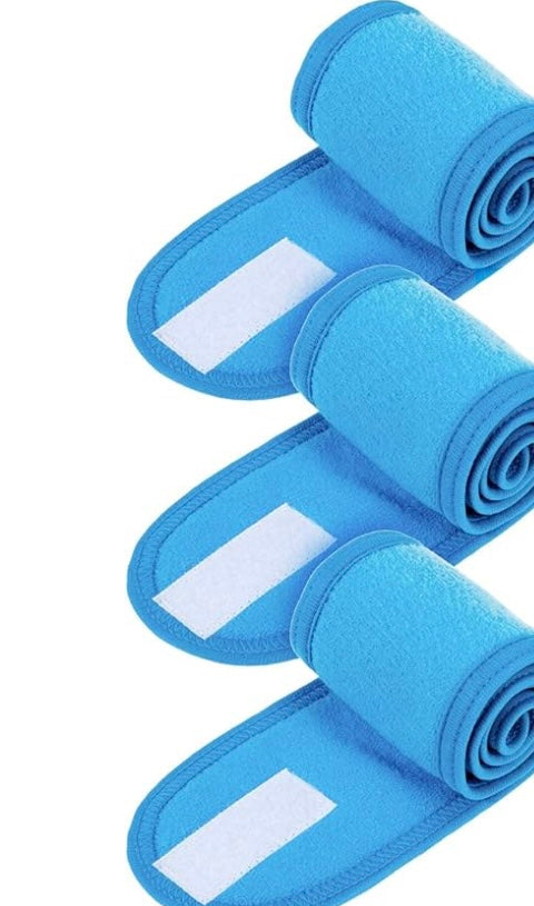Embroidered Spa Headbands Velcro Placement Pack of 4