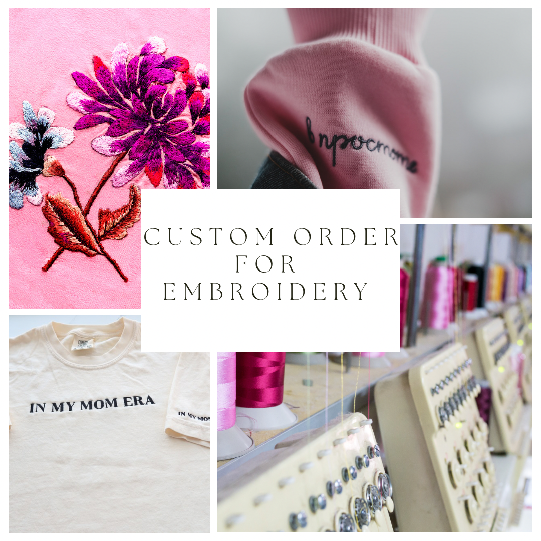 Custom Embroidered Tee or Sweater Order