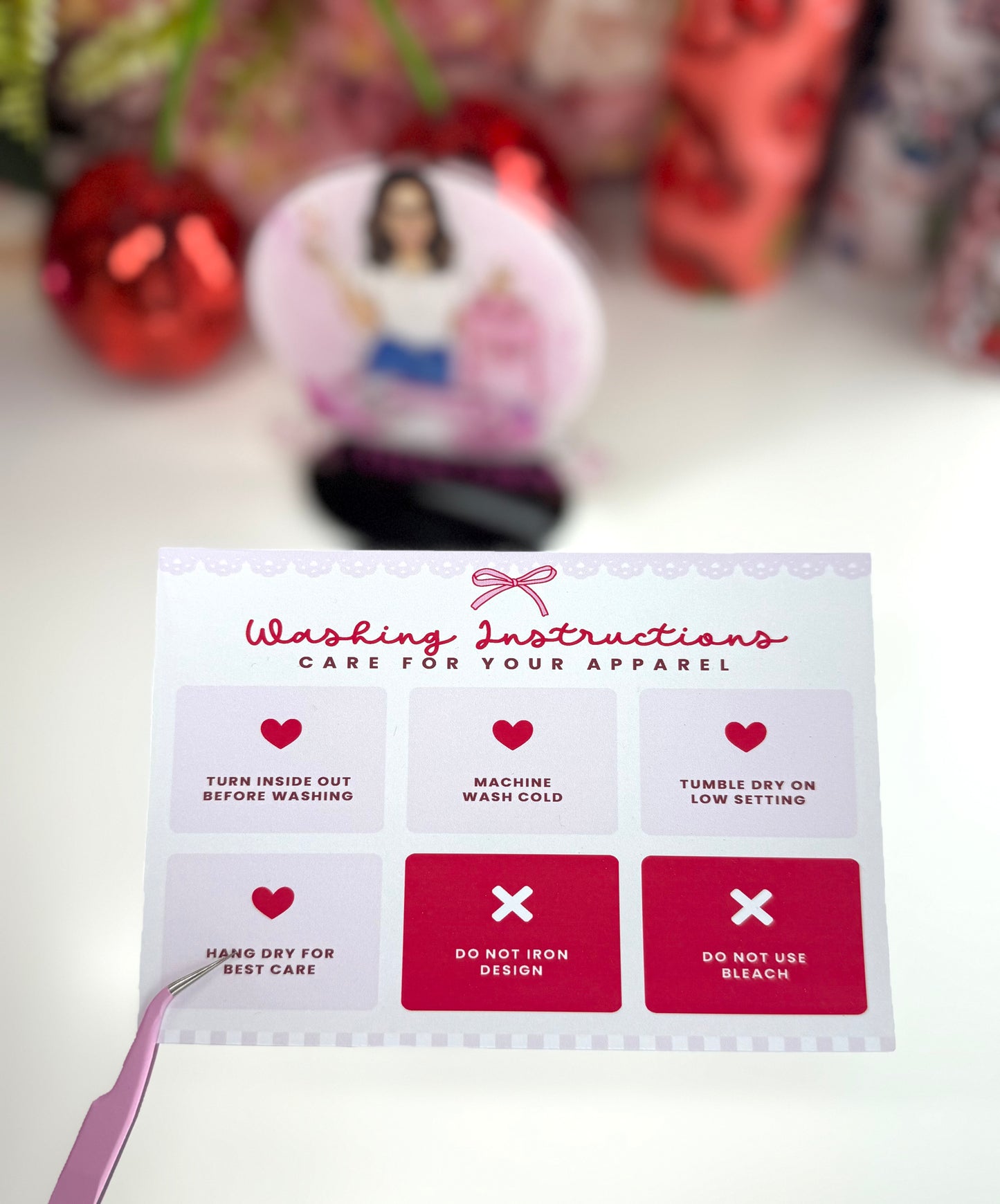 Custom Care Instructions Card 4"x6"