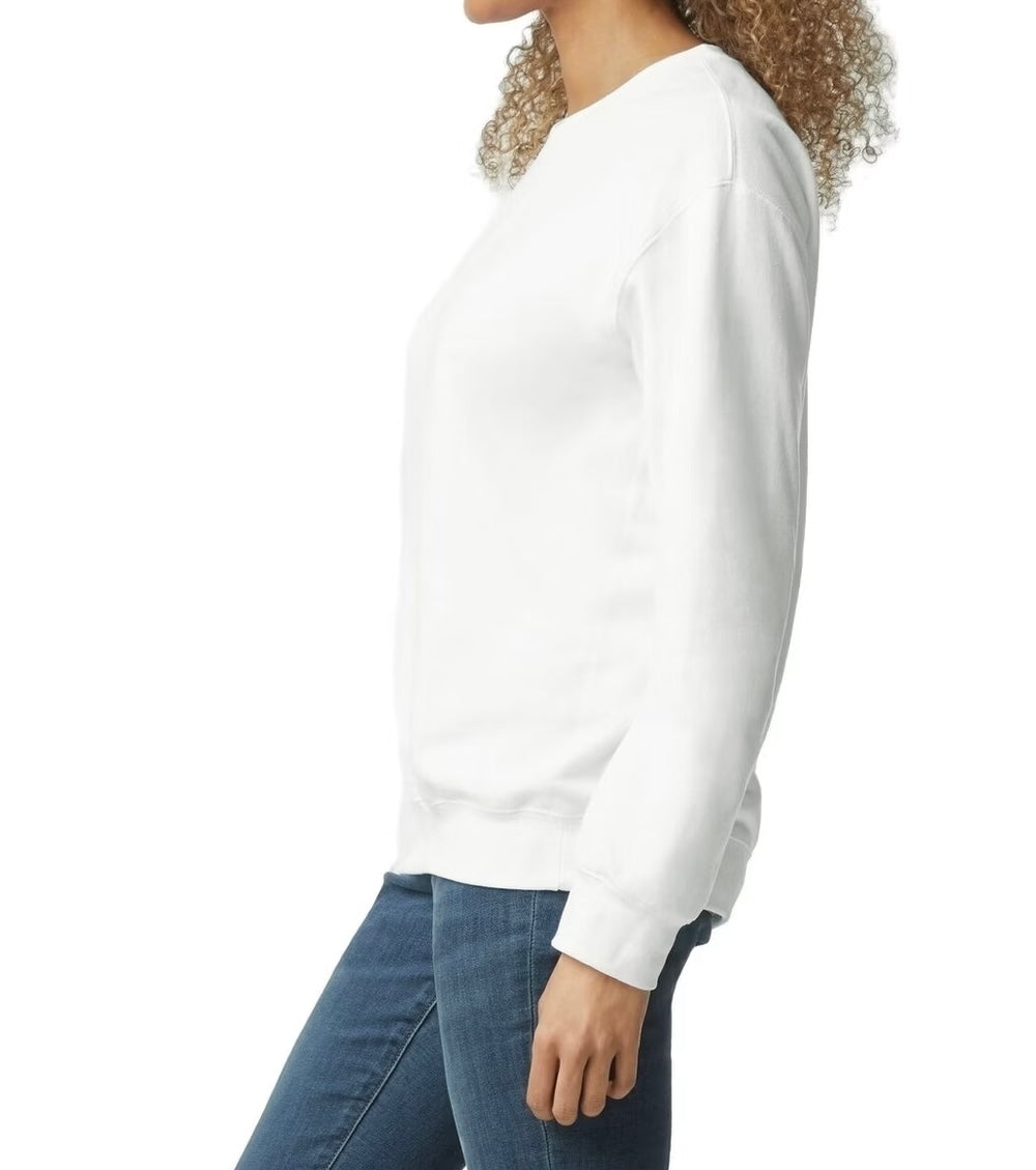 You Are So Loved John 3:16 White Coquette Bow Embroidered Crewneck In Pink Stitching