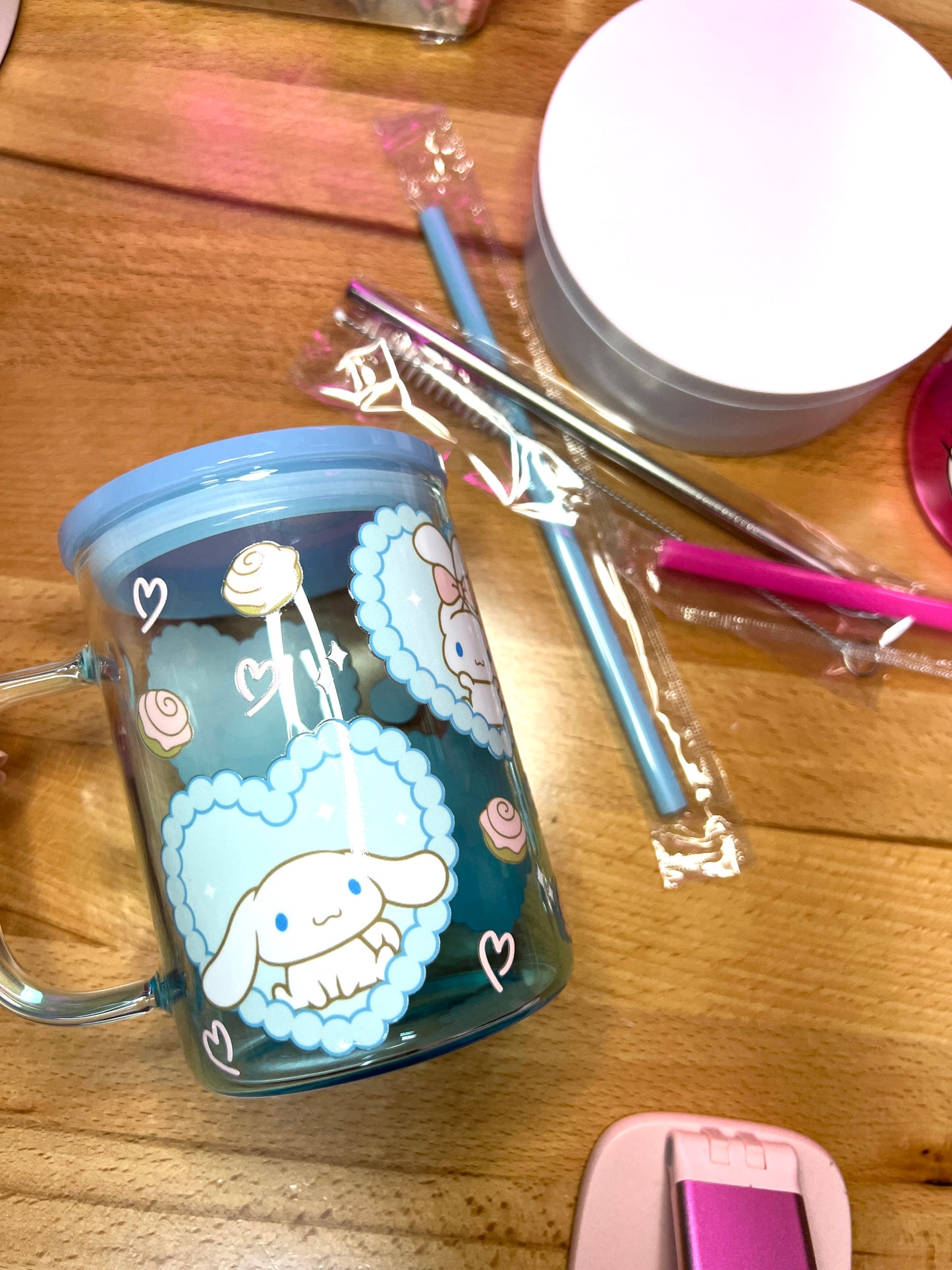 Cinna Radiant Glass Mug in Blue 16oz