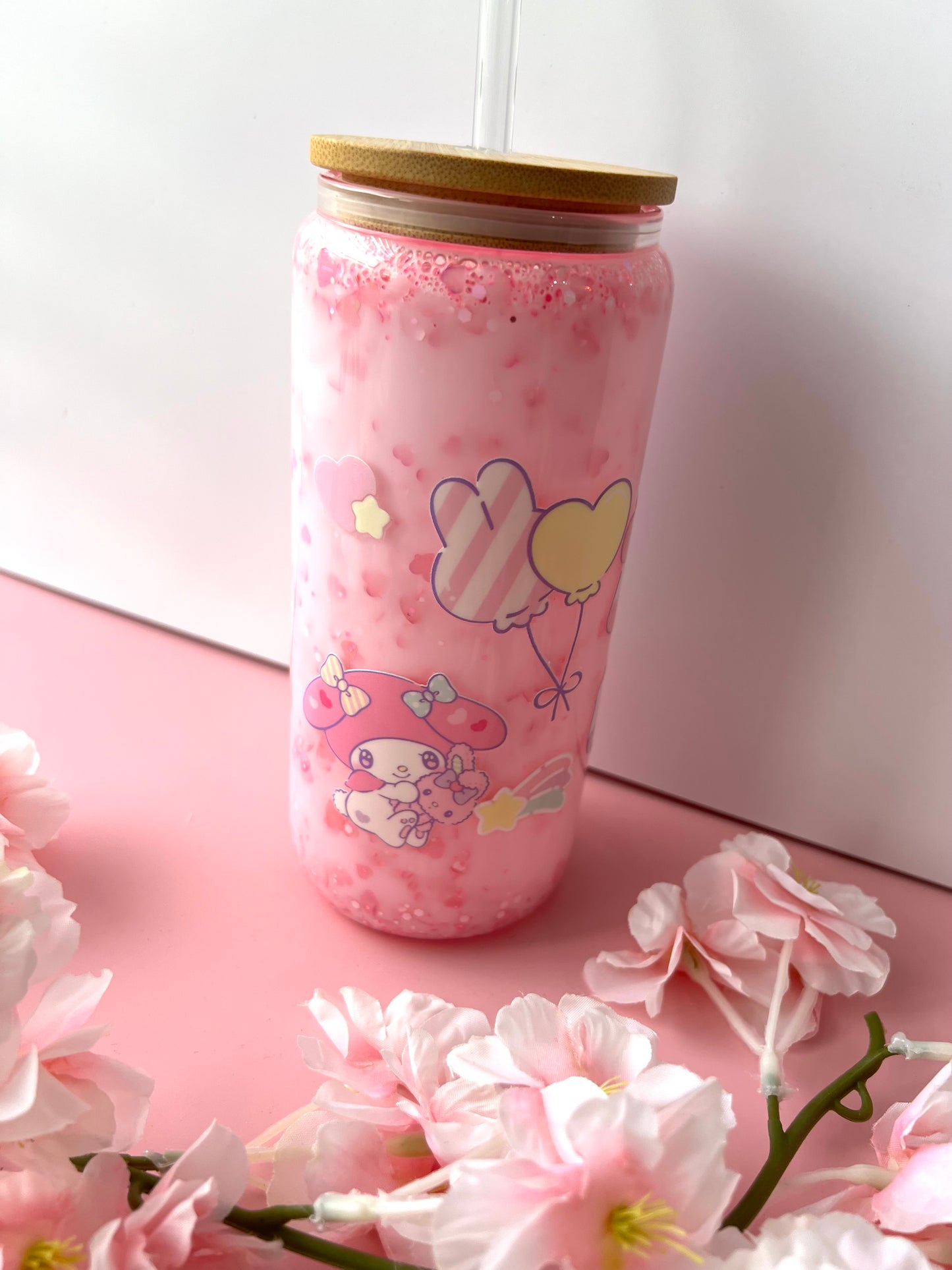 Melody Pink Kawaii Snow-globe Libby Glass Cup