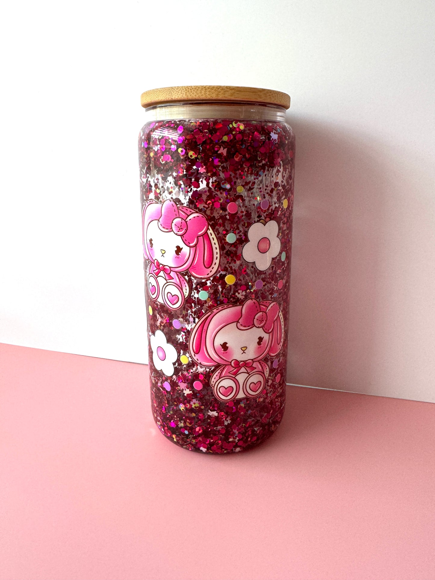 Melody Kawaii Pink Snow Globe 16oz Libby Can