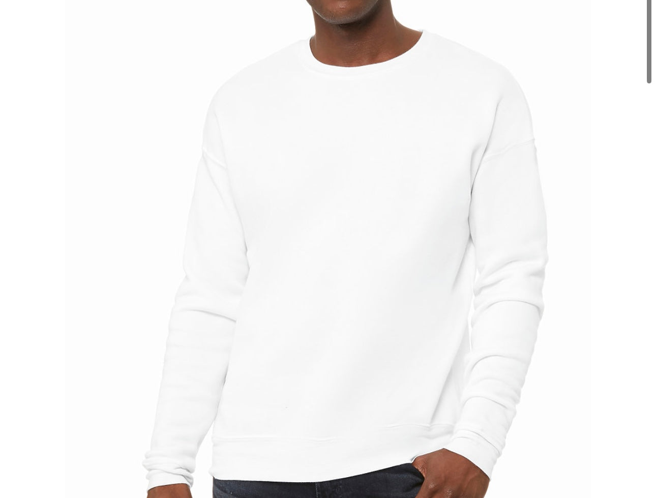 Be You Crew Neck Drop Shoulder Sweater in White