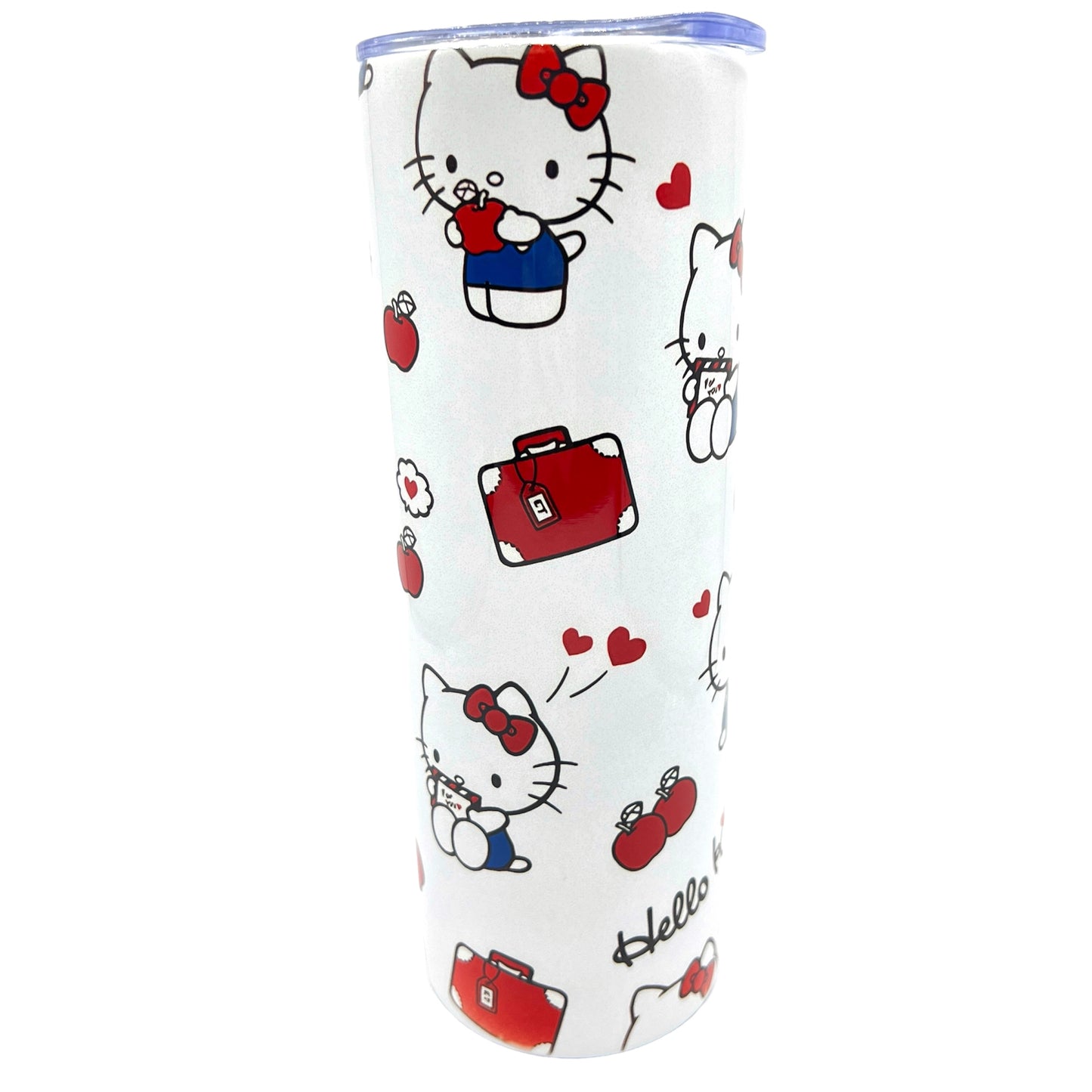 Cat Apple & Suitcase Print 20oz Stainless Steel Tumbler