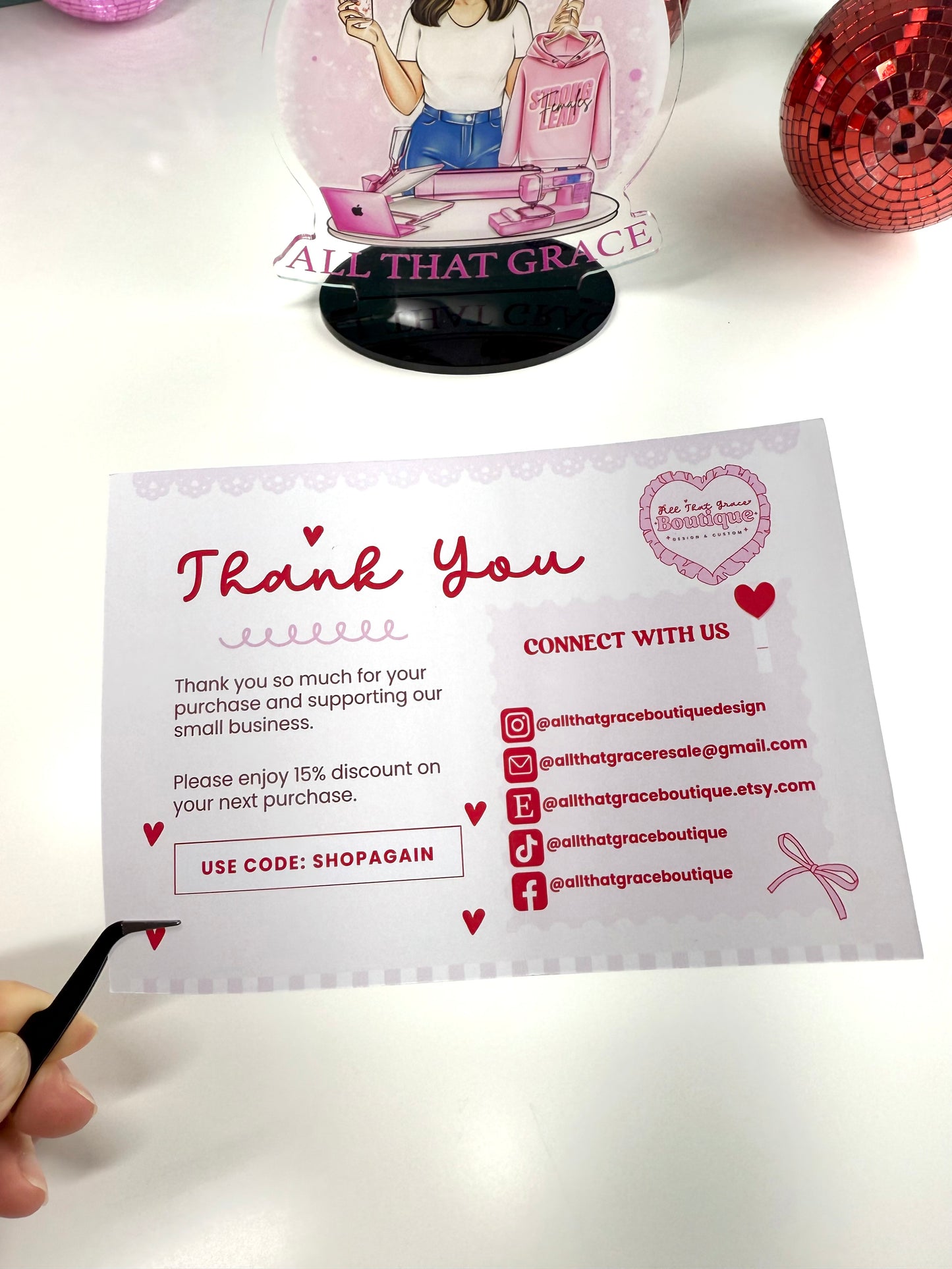 Custom Thank You Business Cards 4x6"