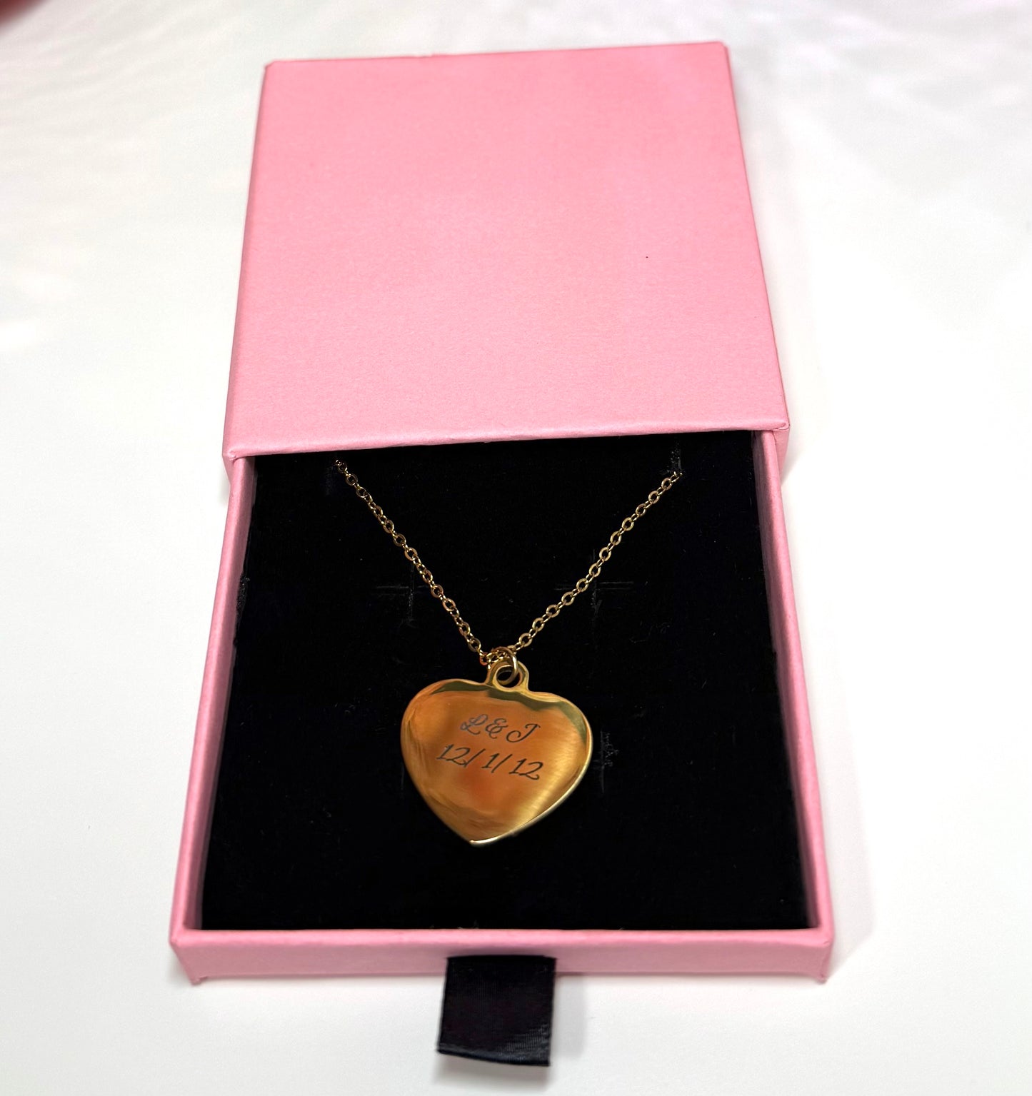 Custom Engraved Heart Pendant Necklace