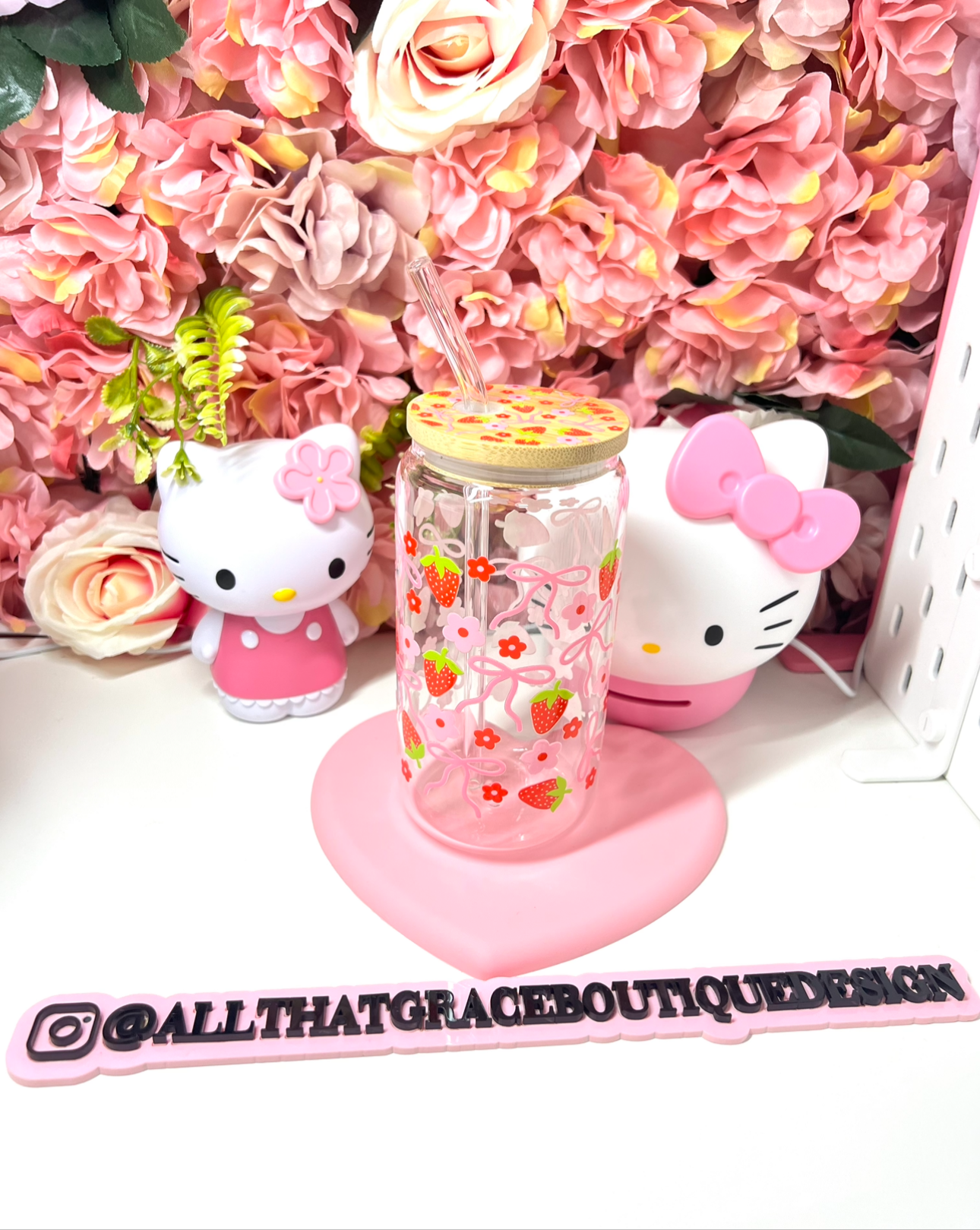 Strawberry Coquette Libby Glass 16oz Limited Edition