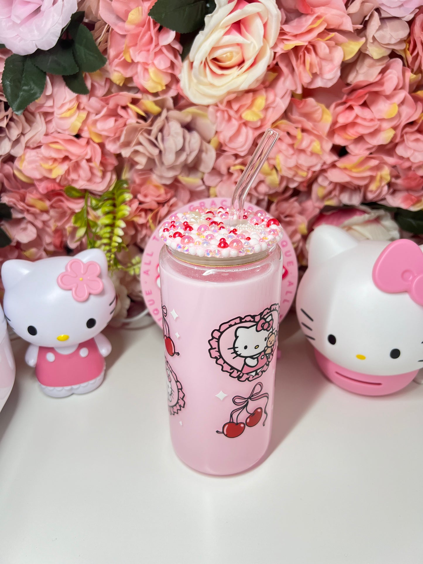 Kitty Cherry Coquette Pink Snow Globe Libby Cup