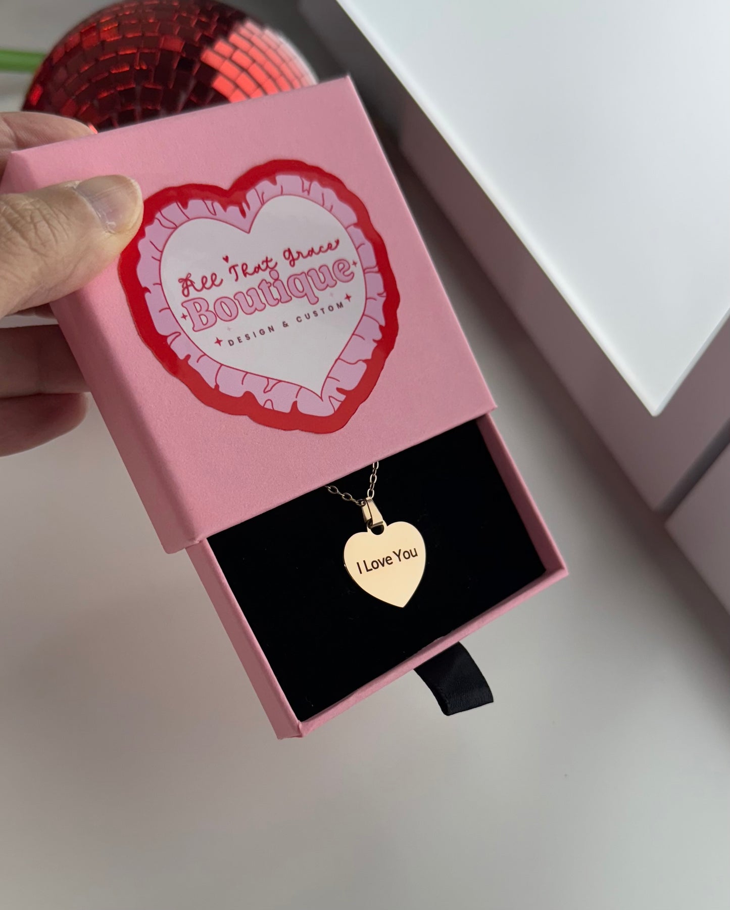 Custom Engraved Heart Pendant Necklace