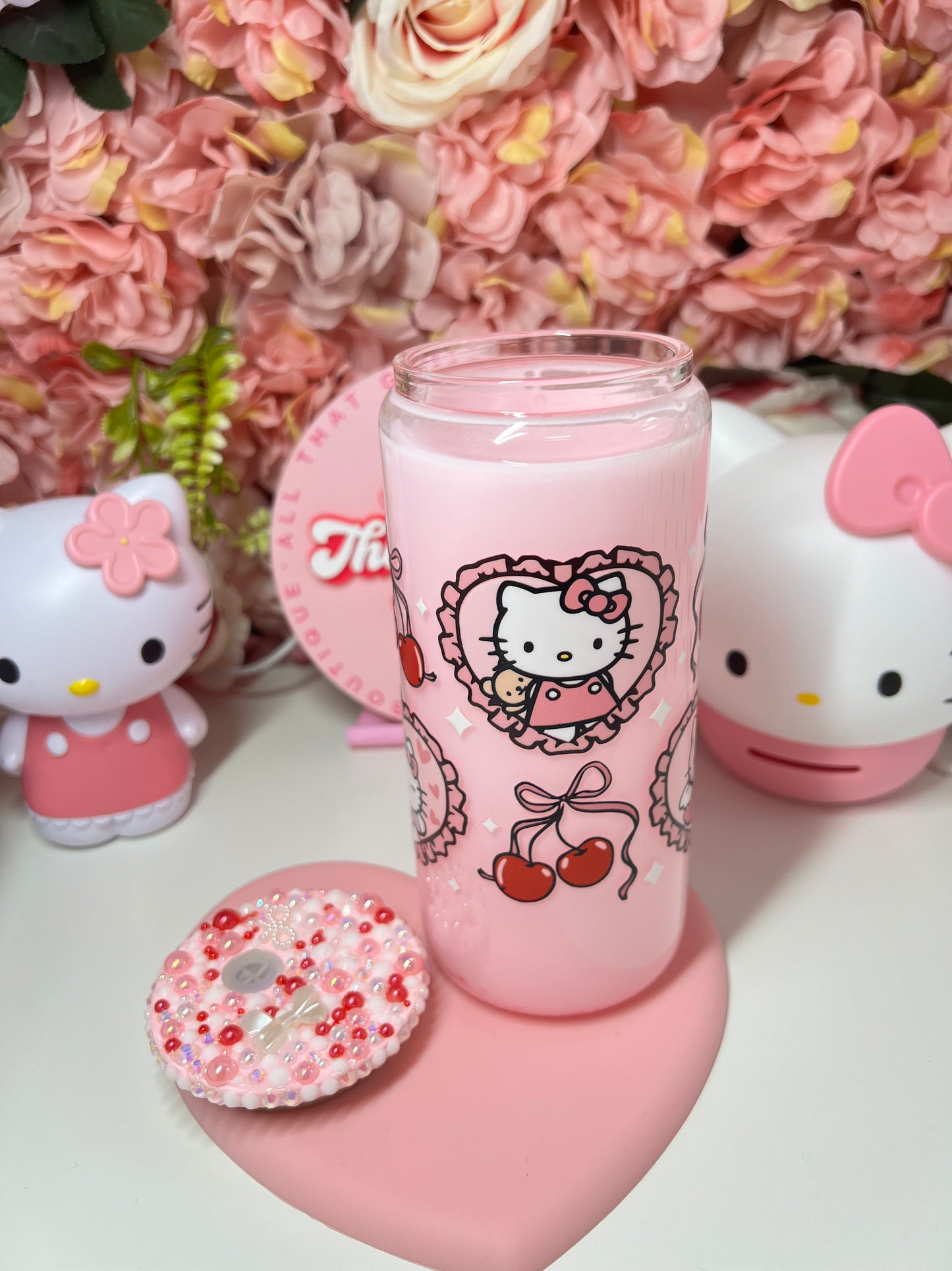 Kitty Cherry Coquette Pink Snow Globe Libby Cup