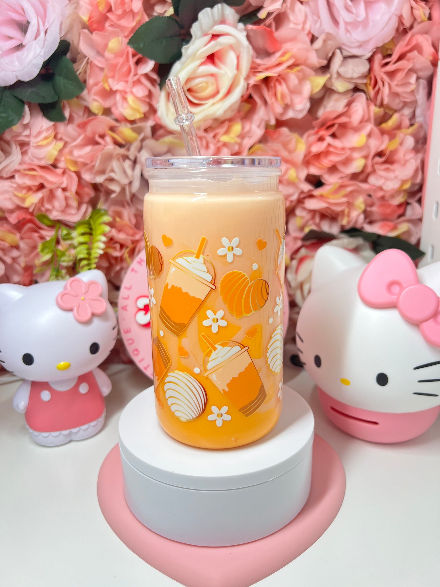 Pumpkin Spice Concha Swirl Acrylic Snow Globe Cup
