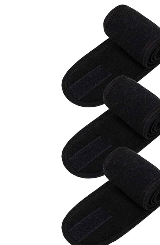Embroidered Spa Headbands Velcro Placement Pack of 4