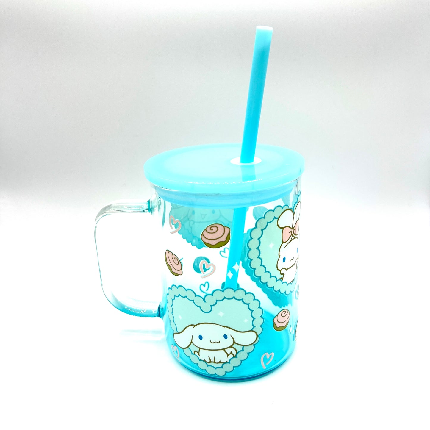 Cinna Radiant Glass Mug in Blue 16oz