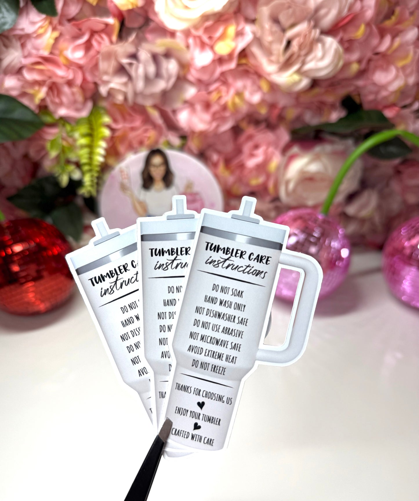 Tumbler Care Instructions Cut Outs