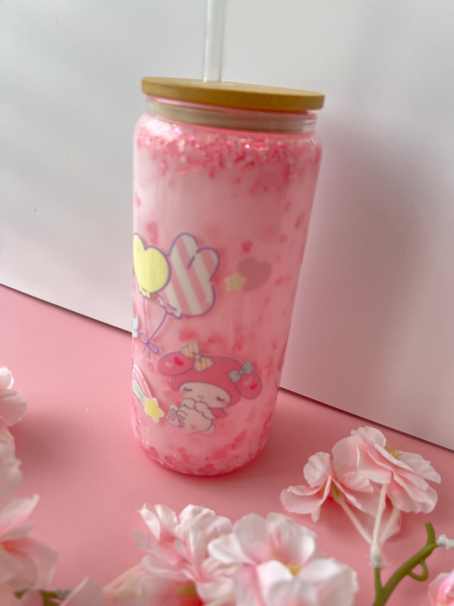 Melody Pink Kawaii Snow-globe Libby Glass Cup