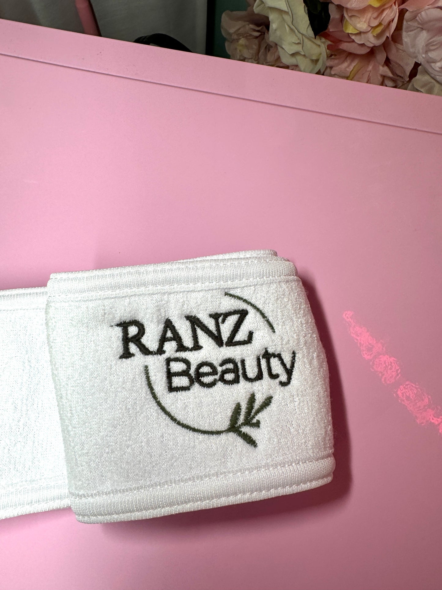 Embroidered Spa Headbands Velcro Placement Pack of 4