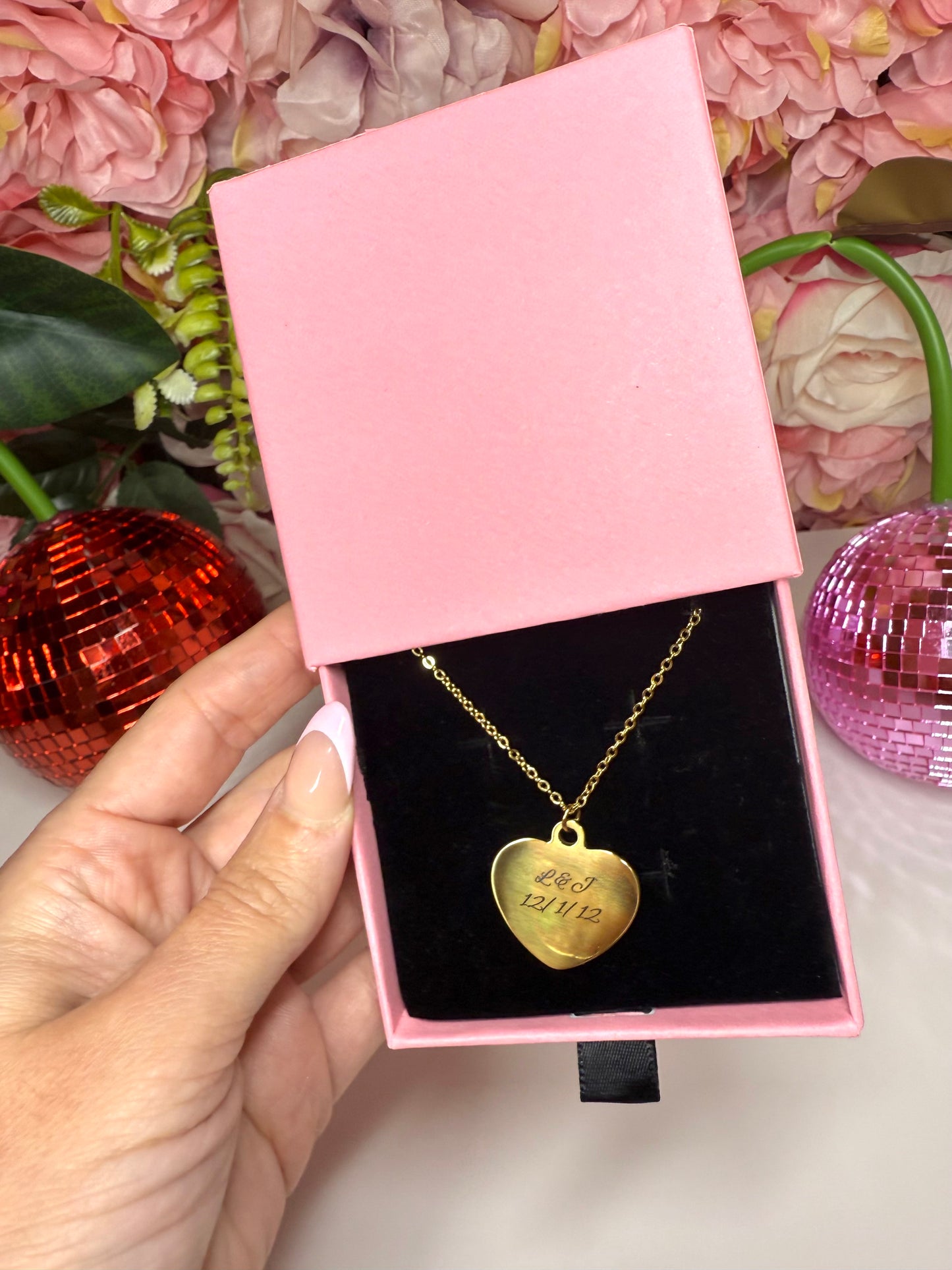 Custom Engraved Heart Pendant Necklace