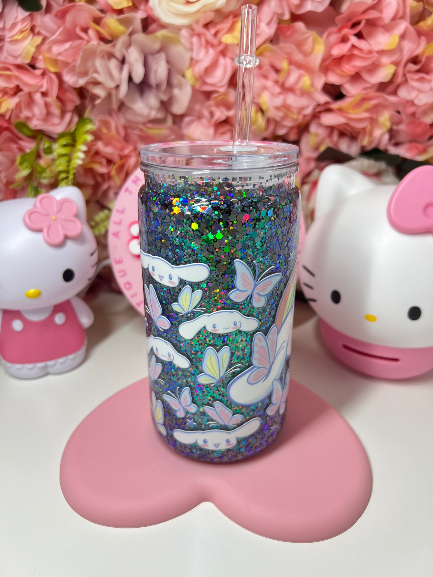 Cinna Blue Glitter Acrylic Cup