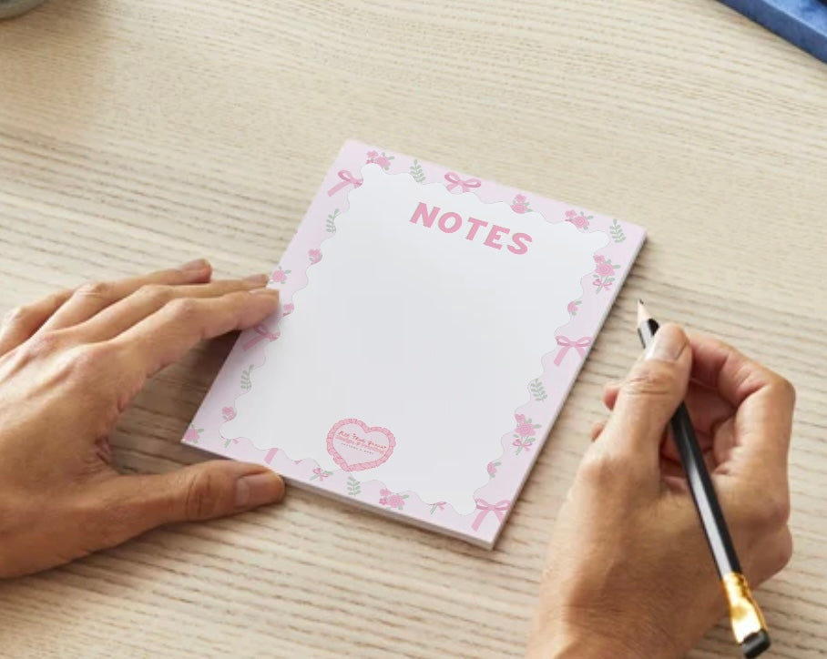 Dainty Floral Bow Notes Notepad