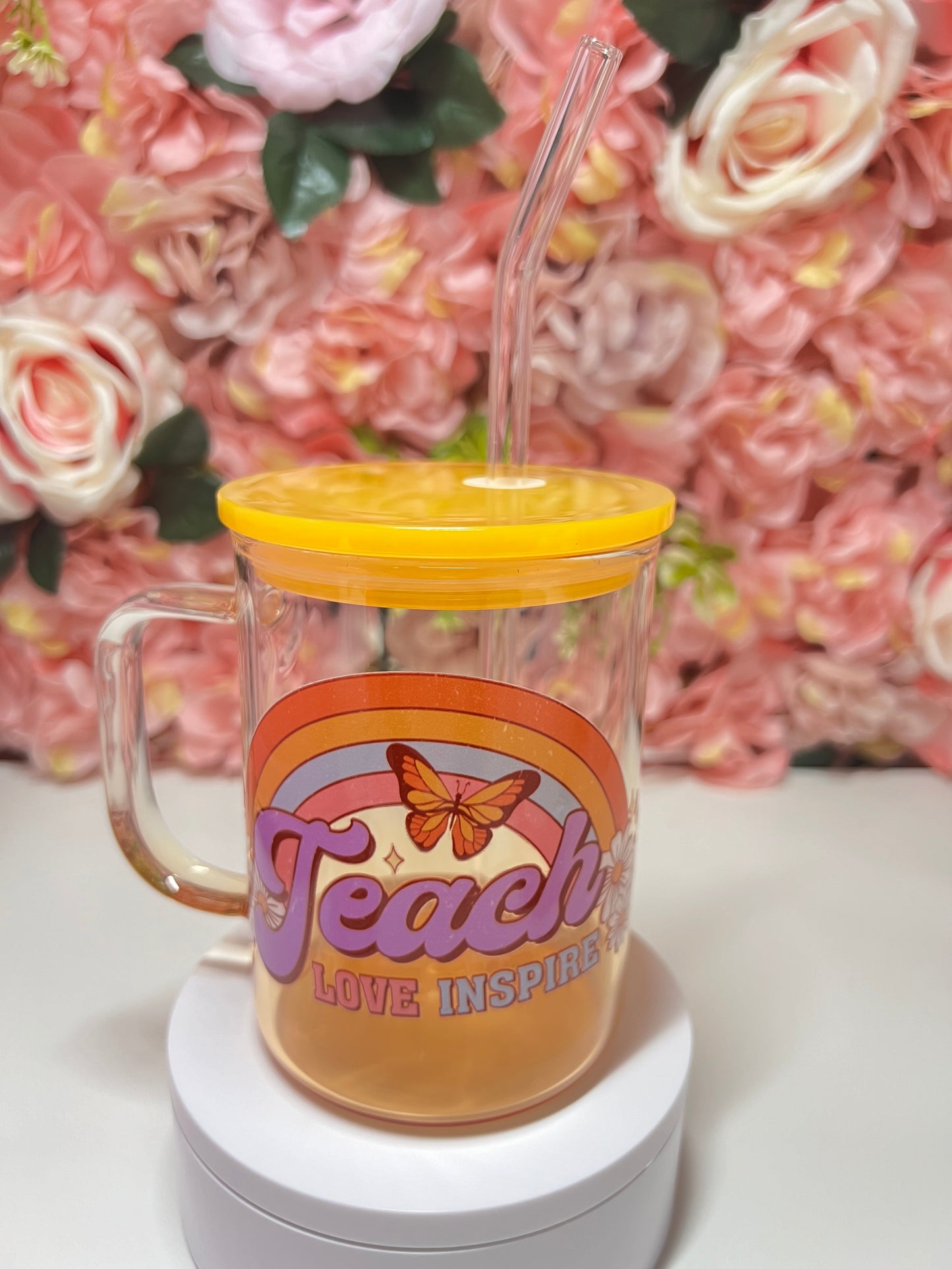 Teach Orange Gradient Glass Mug