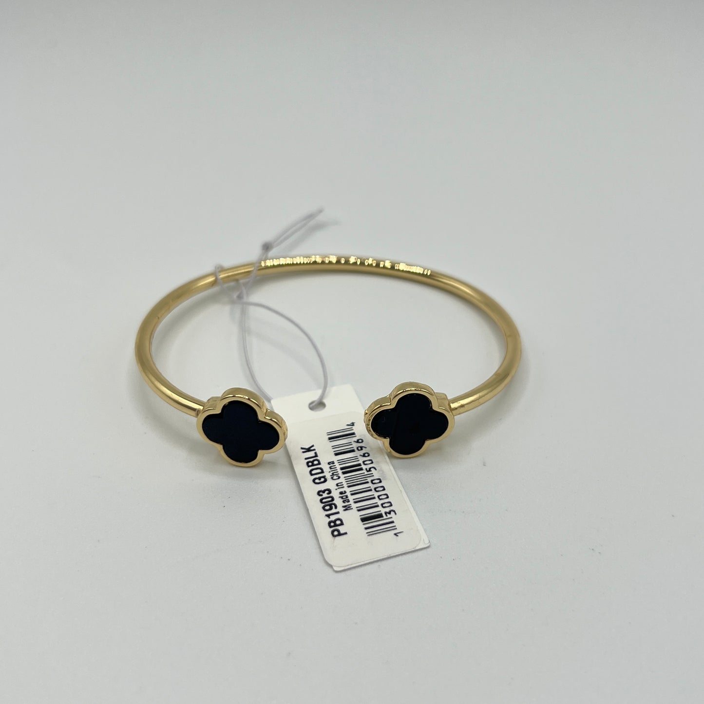 Clover Bangle in Black and Gold