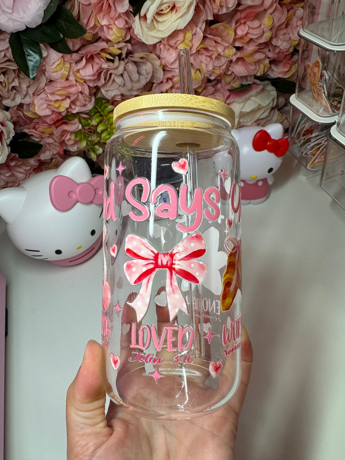 God Says You Are Coquette Esthetic Glass Libby Cup 16oz