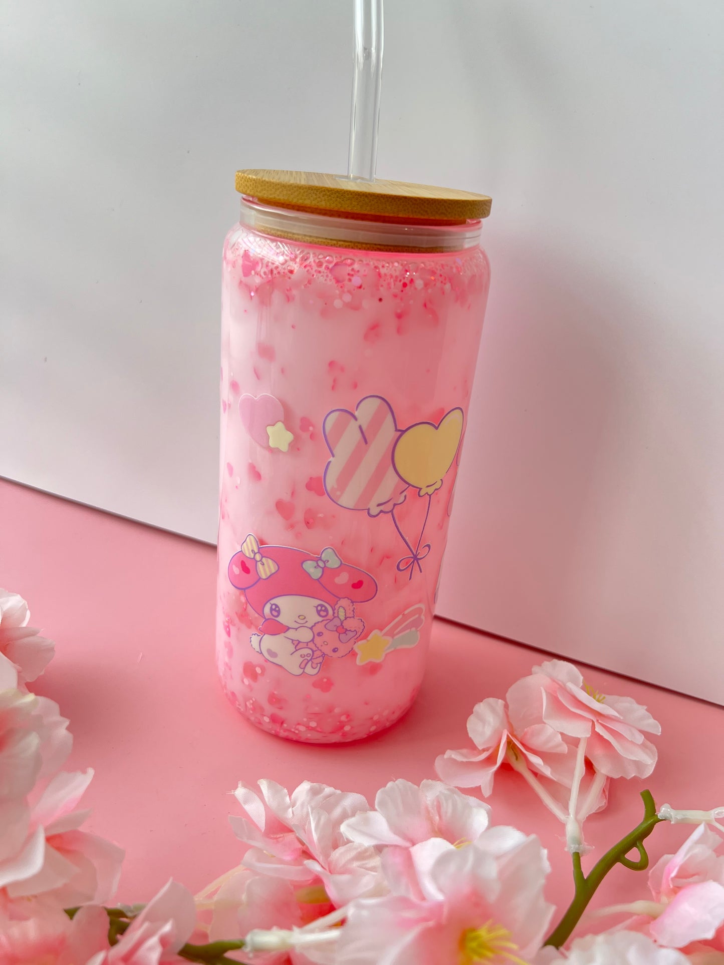 Melody Pink Kawaii Snow-globe Libby Glass Cup