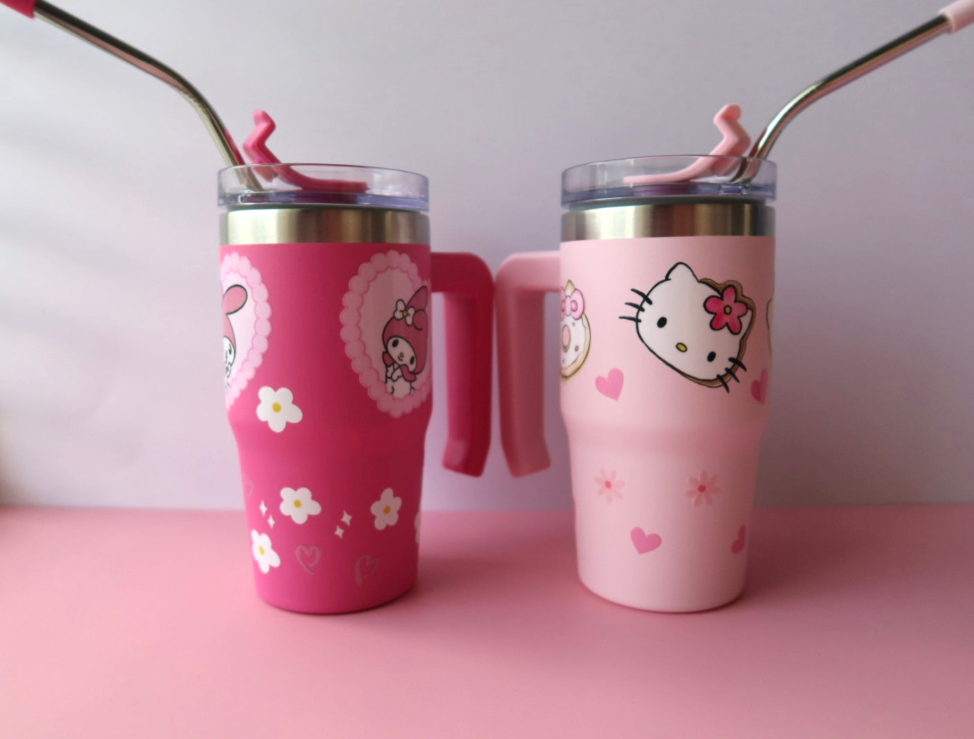 Kitty Donuts Hearts and Bows Kids 12oz Tumbler