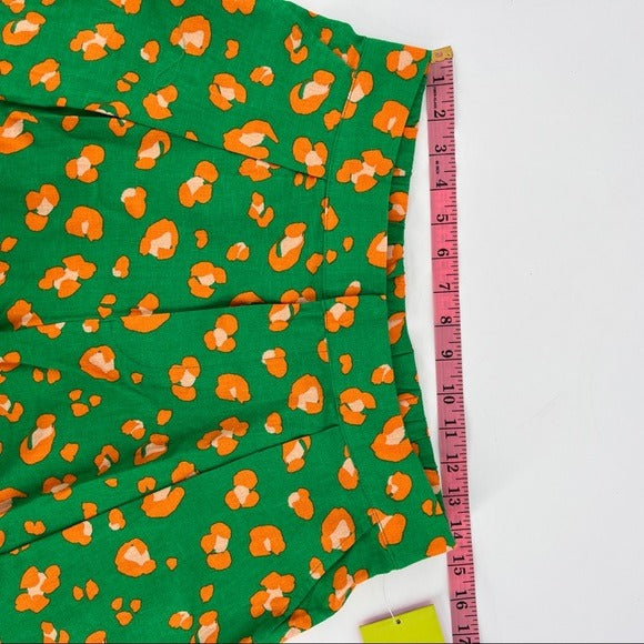 Tabitha Brown for Target Women's Leopard Print Shorts Green/Orange Sz Small NWT