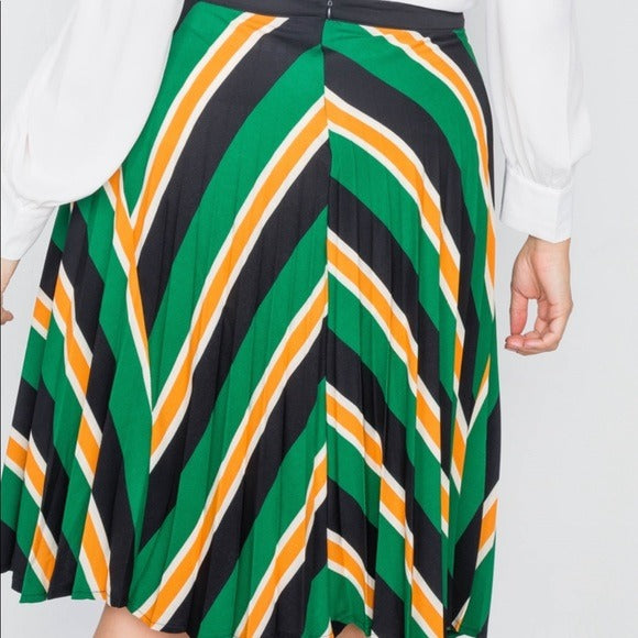 Do+ Be Green Plus Size Stripped Skirt 1x,2x,3x NWT